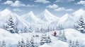 AI generated, Vector illustration. Seamless pattern for Christmas vacations in the Mountains Royalty Free Stock Photo