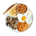 ai generated vegetarian english breakfast isolated over white Royalty Free Stock Photo