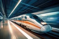 high speed train in motion with motion blur background Royalty Free Stock Photo