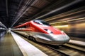 high speed train in motion with motion blur background Royalty Free Stock Photo
