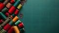 AI-generated Colorful Sewing Threads: Creative Crafting & Textile Art Background Royalty Free Stock Photo