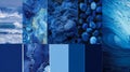 Collection of blue textures featuring ocean waves, rocky surfaces, and abstract patterns, showcasing the beauty and diversity of Royalty Free Stock Photo