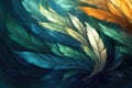 Colorful feathers background, computer digital drawing. Royalty Free Stock Photo