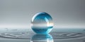 Vibrant Glass Sphere Reflection on Wet Surface Royalty Free Stock Photo