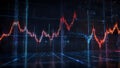 AI Generated Vibrant neon financial data visualization represents dynamic cryptocurrency trading and complex high-frequency market Royalty Free Stock Photo