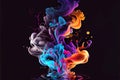 Colorful smoke splash - AI generated illustration of wavy dust