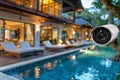 Security cameras enhance monitoring with encrypted network technology and smart alarms, secured through adaptive systems.