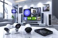 Family homes are secured with security cameras, sensors on entry points, and voice enabled security for active monitoring.