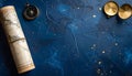 Ai generated of vintage nautical map with compass and stars Royalty Free Stock Photo