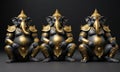 three statues elephants Royalty Free Stock Photo