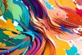 AI generated Vivid Colorful 3D Paint Background