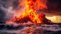 AI generated Volcanic Symphony: Photography Excellence of Hawaii\'s Eruption