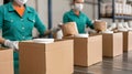 AI-Generated Warehouse Packaging Royalty Free Stock Photo