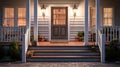 AI Generated Warmth of a Welcoming Home Exterior Soft Lighting and Inviting Entryway