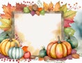 Watercolor thanksgiving card Royalty Free Stock Photo
