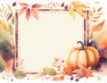 Watercolor thanksgiving card Royalty Free Stock Photo