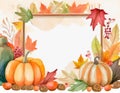 Watercolor thanksgiving card Royalty Free Stock Photo