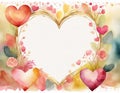 Watercolor Valentine day card Royalty Free Stock Photo