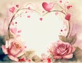 Watercolor Valentine day card Royalty Free Stock Photo