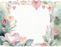 Watercolor Valentine day card Royalty Free Stock Photo