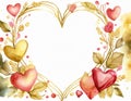 Watercolor Valentine day card Royalty Free Stock Photo