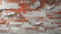 Weathered Brick Wall with Damaged Plaster Royalty Free Stock Photo
