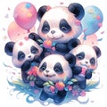 whimsical image of a playful panda japanese cute manga style by AI generated
