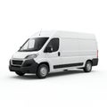 AI Generated White Cargo Van on a Clean White Background for Transport and Delivery Royalty Free Stock Photo