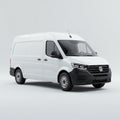 AI Generated White Cargo Van on a Clean White Background for Transport and Delivery Royalty Free Stock Photo