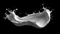 AI Generated White Liquid Splash on Black Background Royalty Free Stock Photo