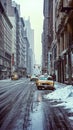 AI-Generated Winter Scene: Snowy NYC Street