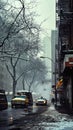 AI-Generated Winter Scene: Snowy NYC Street