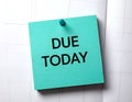 AI-Generated & x22;Due Today& x22; Sticky Note Royalty Free Stock Photo