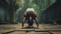 AI Generated Yogi s Headstand Pose A Symbol of Inner Strength and Mental Clarity