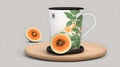 AI-Generated Yubari Melon Coffee: Japanese Fusion of Coffee Elegance with Sweet Yubari Melon Royalty Free Stock Photo