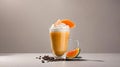 AI-Generated Yubari Melon Coffee: Japanese Fusion of Coffee Elegance with Sweet Yubari Melon Royalty Free Stock Photo