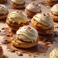 AI generated yummy chocolate and vanilla pastries ready to be served Royalty Free Stock Photo