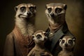 Ai generation of a family of meerkats posing for the camera Royalty Free Stock Photo