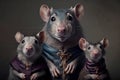 Ai generation of a family of mice posing for the camera