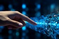 AI, Generative AI, Machine learning, Hand of robot touching on big data network system network, revolution of AI Royalty Free Stock Photo