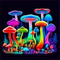 Trippy Rainbow Mushrooms