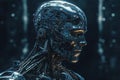 Ai Generative Artificial intelligence robot. Futuristic technology concept. 3D Rendering