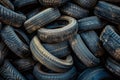 ai generative background of pile of used tires