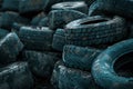 ai generative background of pile of used tires