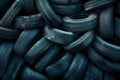 ai generative background of pile of used tires