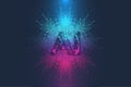 AI Generative Banner Concept In The Digital Style. Generative Ideas Design Element For Internet Technology. Futuristic