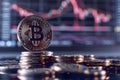 ai generative bitcoin and stock market chart background
