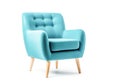 Ai generative. Blue armchair on white