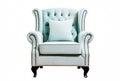 Ai generative. Blue armchair on white