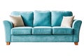 Ai generative. Blue sofa on white